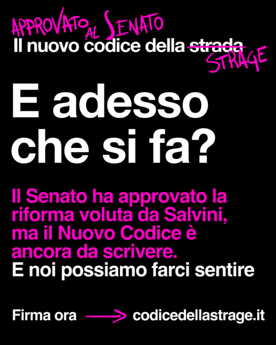 Riforma Codice della Strada, la protesta di associazioni familiari vittime su strada, ambientaliste e per mobilità sostenibile