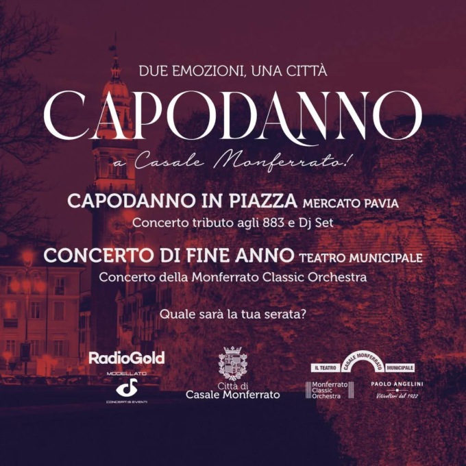 Capodanno a Casale: concerto tributo agli 883 e Dj Set al Mercato Pavia