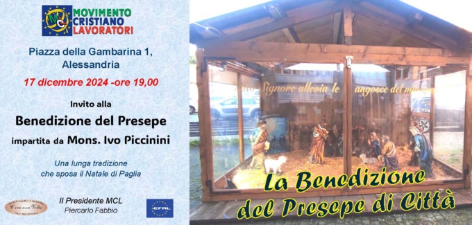 Alessandria, martedì la benedizione del Presepe storico del Movimento Cristiano Lavoratori