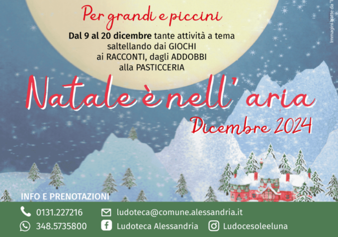 La Ludoteca Comunale “C’è Sole e Luna” di Alessandria apre le sue porte al Natale