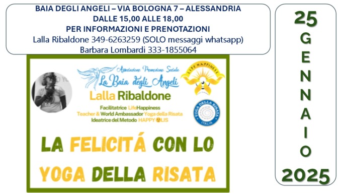 Ad Alessandria la conferenza “La felicità con lo Yoga della Risata” con Laura Ribaldone