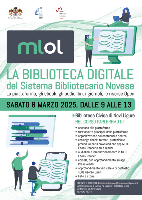 Novi Ligure, sabato 8 corso gratuito per scoprire la Biblioteca Digitale