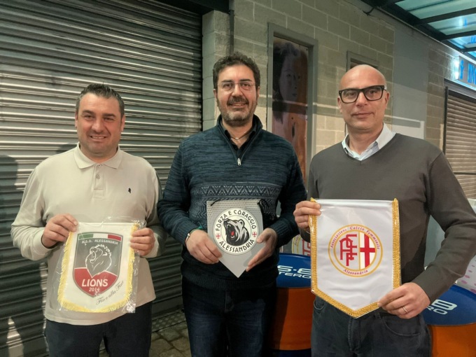L’Acf Alessandria festeggia la vittoria con la capolista