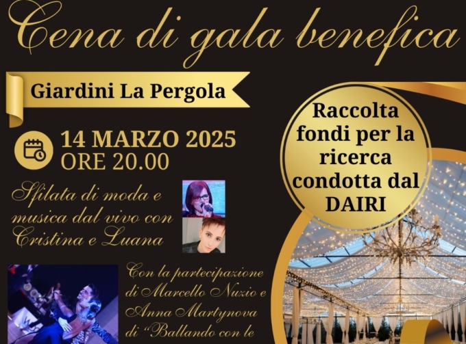 Ai Giardini La Pergola di Valle San Bartolomeo la cena di gala per la Ricerca