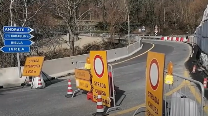 Nuova frana a Borgofranco d’Ivrea: il paese è isolato dal Biellese