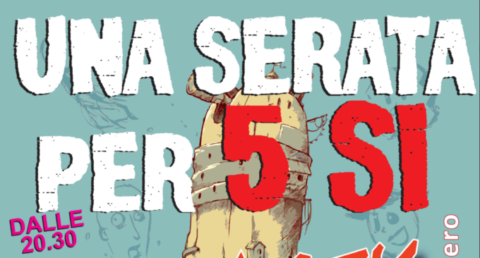 Ad Alessandria “Una serata per 5 SÌ”: musica e partecipazione per il referendum