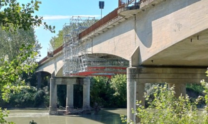 Sopralluogo tecnico della Provincia al cantiere sul ponte di Bassignana