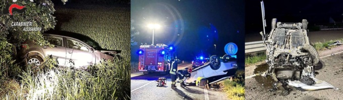Sale, due auto coinvolte in un incidente notturno, conducenti non in pericolo di vita