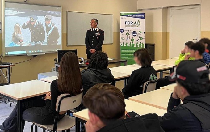 Casale, i Carabinieri al FOR.AL per parlare di cultura della legalità