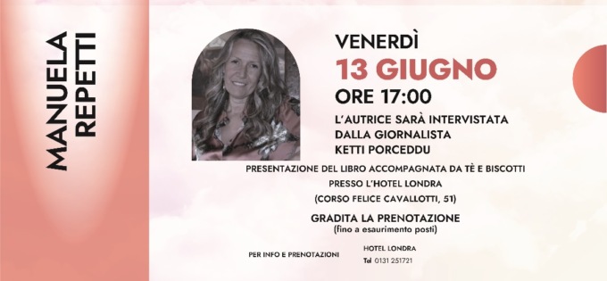Domani ad Alessandria “Tè letterario di primavera” con la novese Manuela Repetti