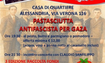 Alla Casa di Quartiere di Alessandria "Pastasciutta antifascista per Gaza"