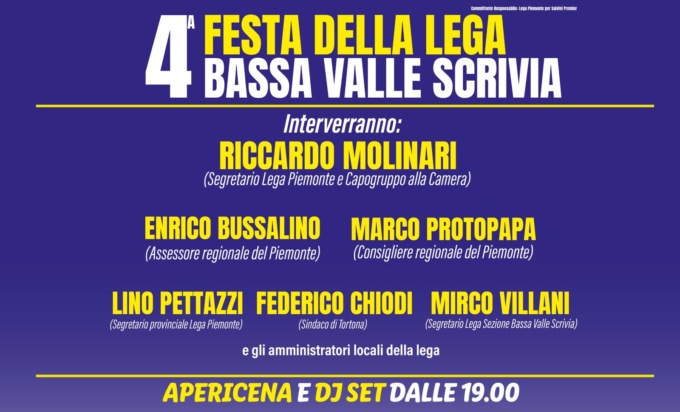 Il 25 luglio a Castelnuovo Scrivia torna la Festa della Lega della Bassa Valle Scrivia