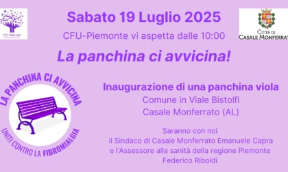 A Casale Monferrato una panchina viola per sensibilizzare sulla fibromialgia
