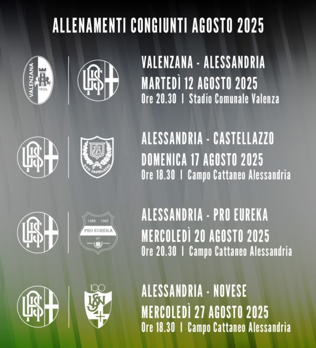 Alessandria Calcio, il programma degli allenamenti congiunti verso il prossimo campionato