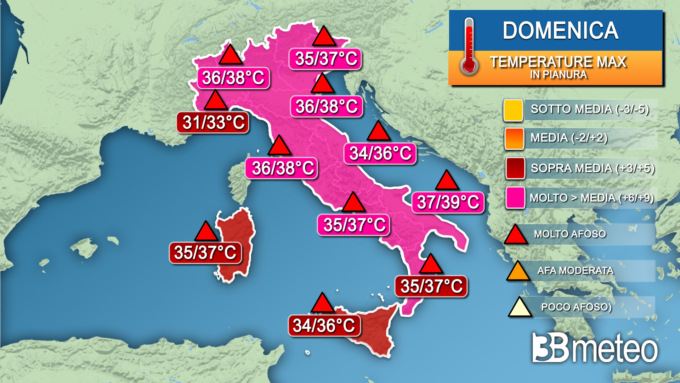 Nuova ondata di caldo sull’Italia, picchi sino a 37/39°C dal weekend