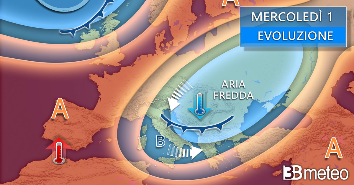 Freddo fuori stagione in arrivo: da mercoledì calo termico e neve in montagna