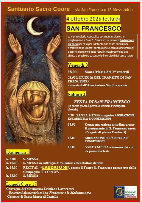 Alessandria, le manifestazioni in onore di San Francesco organizzate dal MCL
