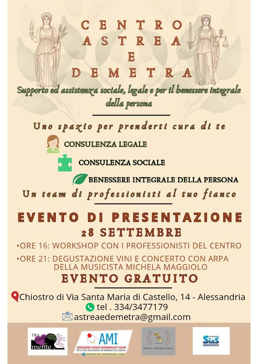 Alessandria, domani workshop di Astrea e Demetra sulla crescita personale