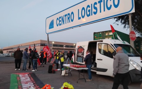 Bloccato il Centro Logistico di Tortona per lo sciopero pro Palestina