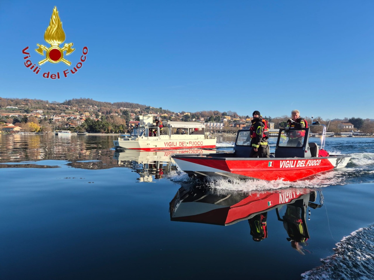 Addestramento sul lago di Viverone per i Vigili del Fuoco di Alessandria