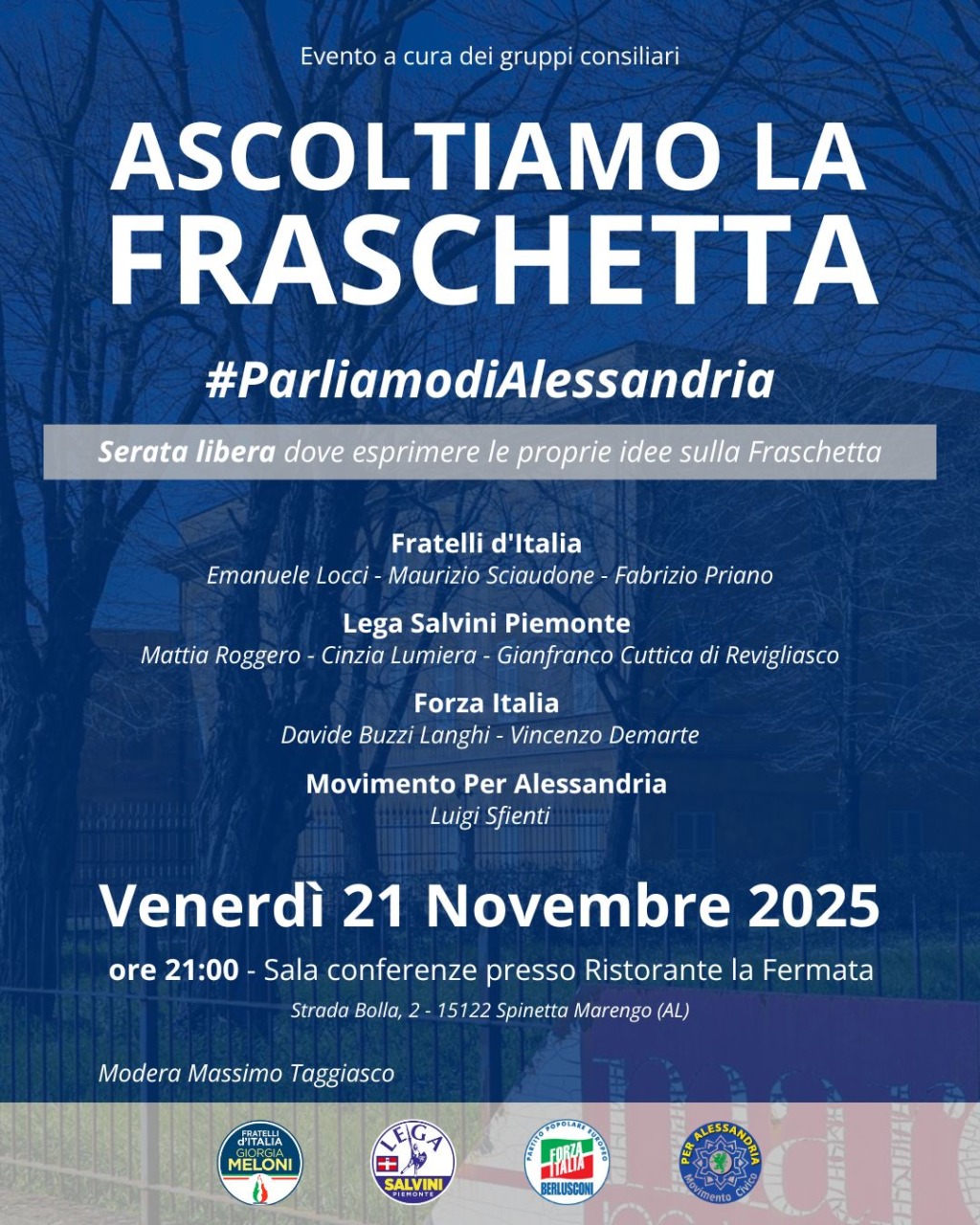 Ascoltiamo la Fraschetta: a Spinetta Marengo incontro pubblico con i consiglieri di centrodestra