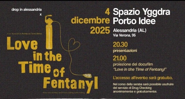 Allo Spazio Porto Idee di Alessandria la proiezione del documentario “L’amore ai tempi del fentanyl”