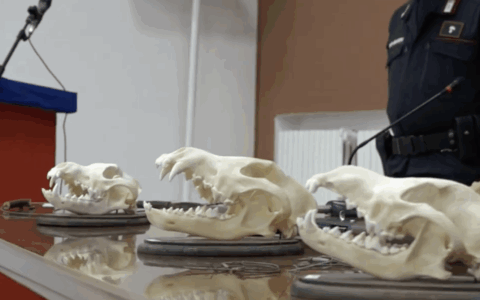 Operazione antibracconaggio dei carabinieri che scoprono armi e crani di lupo