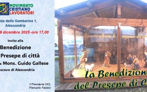 Domani la benedizione del Presepio storico del Movimento Cristiano Lavoratori ad Alessandria