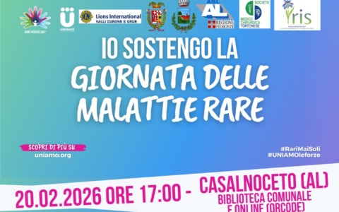 Il 20 febbraio a Casalnoceto un incontro per parlare delle malattie rare