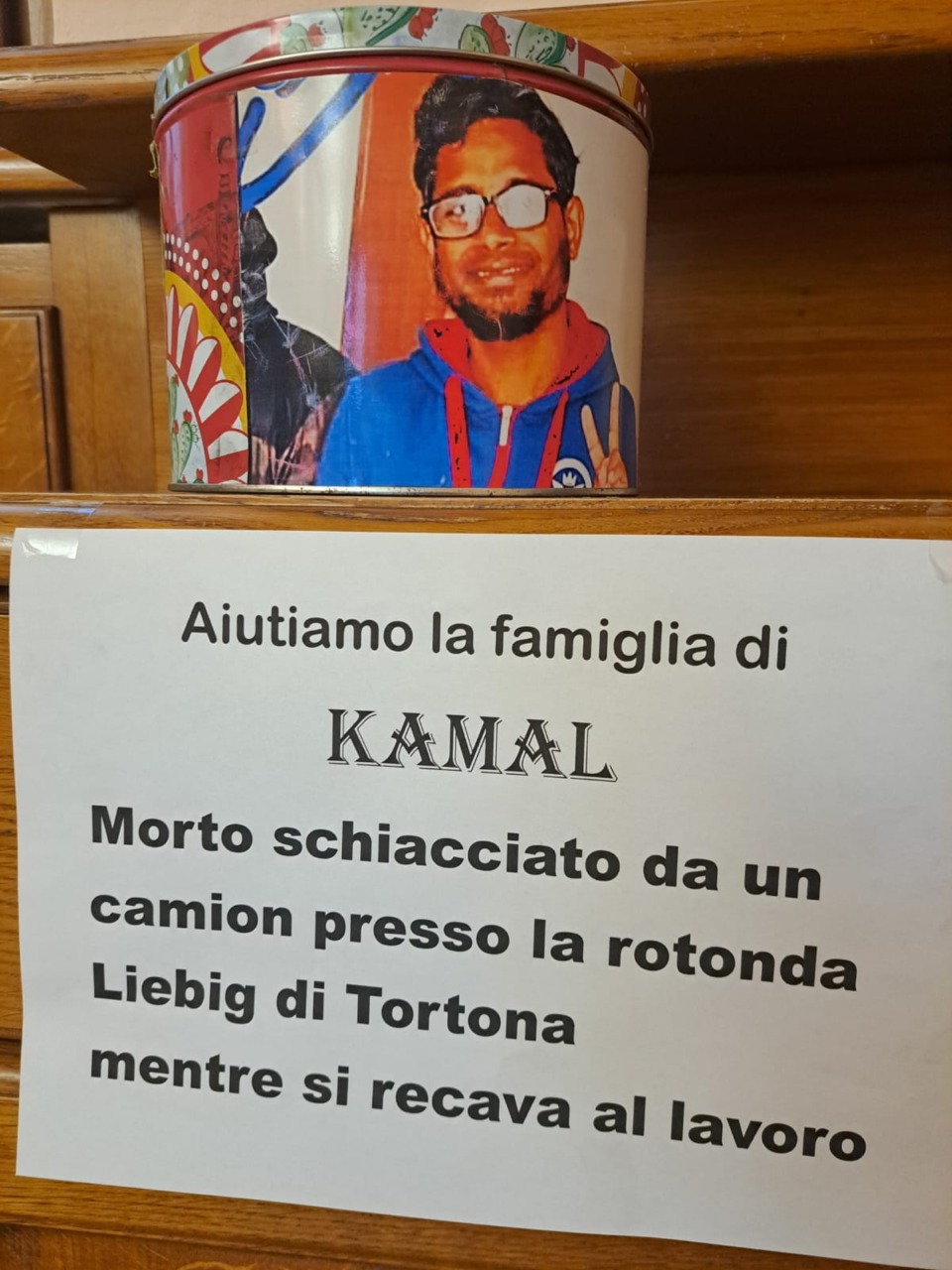 Avviata a Tortona raccolta fondi per Kamal, l’operaio travolto in bicicletta da un tir