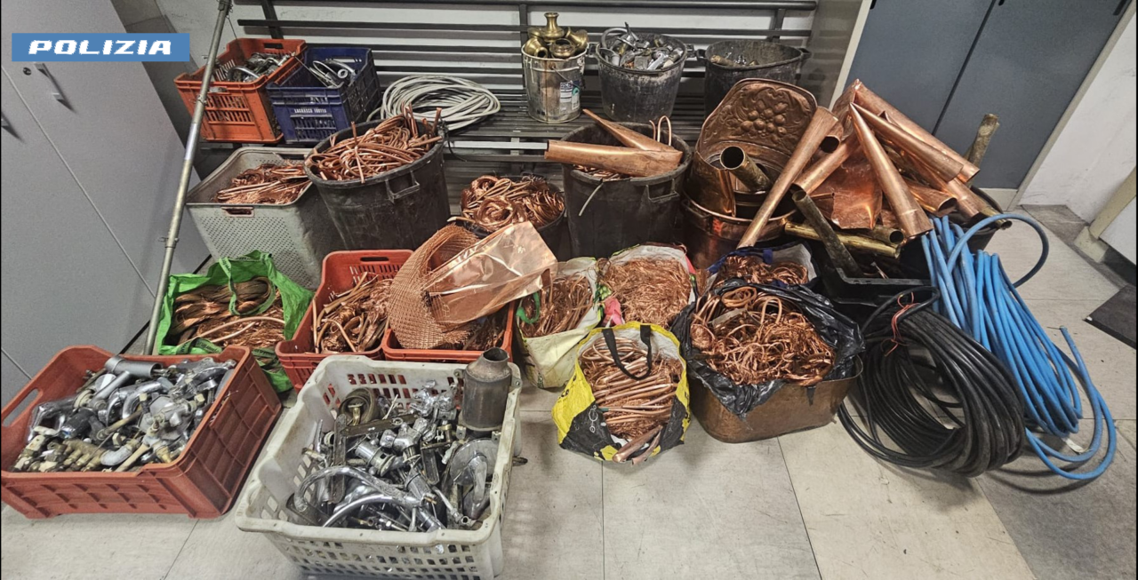 Furti di rame nel torinese: recuperata una tonnellata e mezzo di materiale