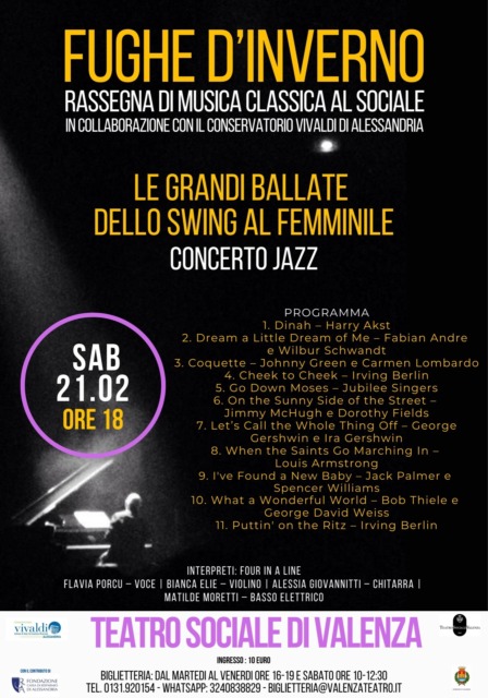 Lo swing è donna: le “Four in a Line” protagoniste a “Fughe d’Inverno” a Valenza