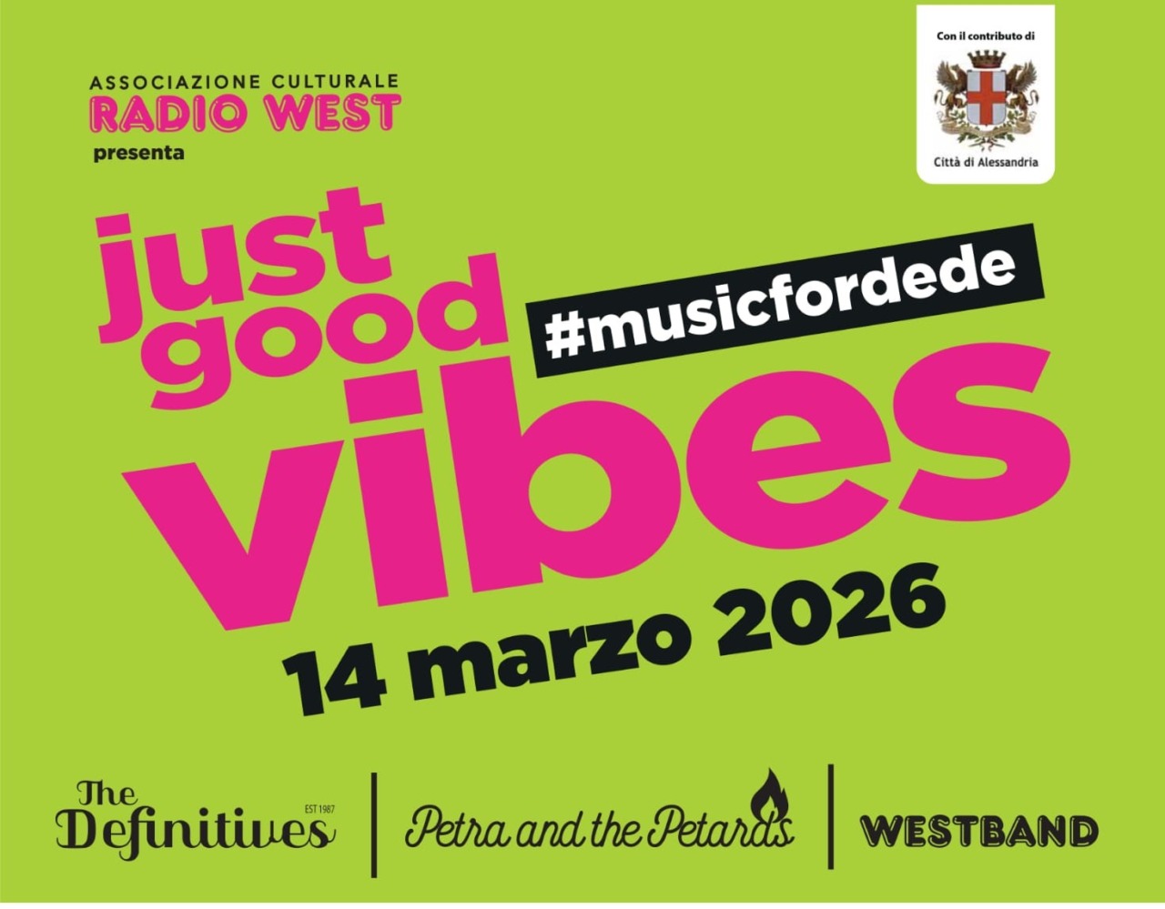 Il 14 marzo ad Alessandria “Just Good Vibes #musicfordede”, in ricordo di Dedè Vinci
