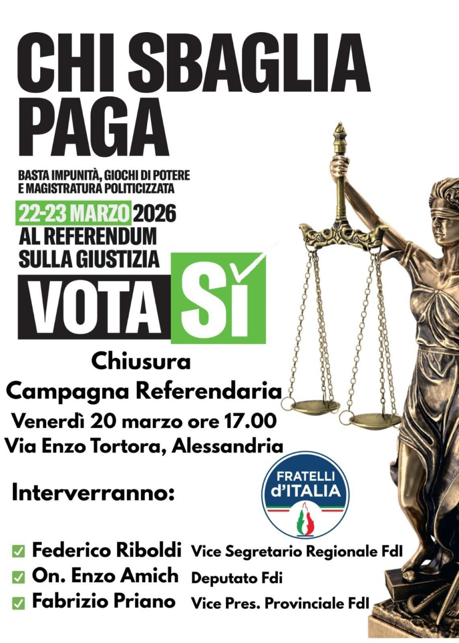 Referendum Giustizia: in via Tortora la chiusura della campagna di Fratelli d’Italia per il Sì