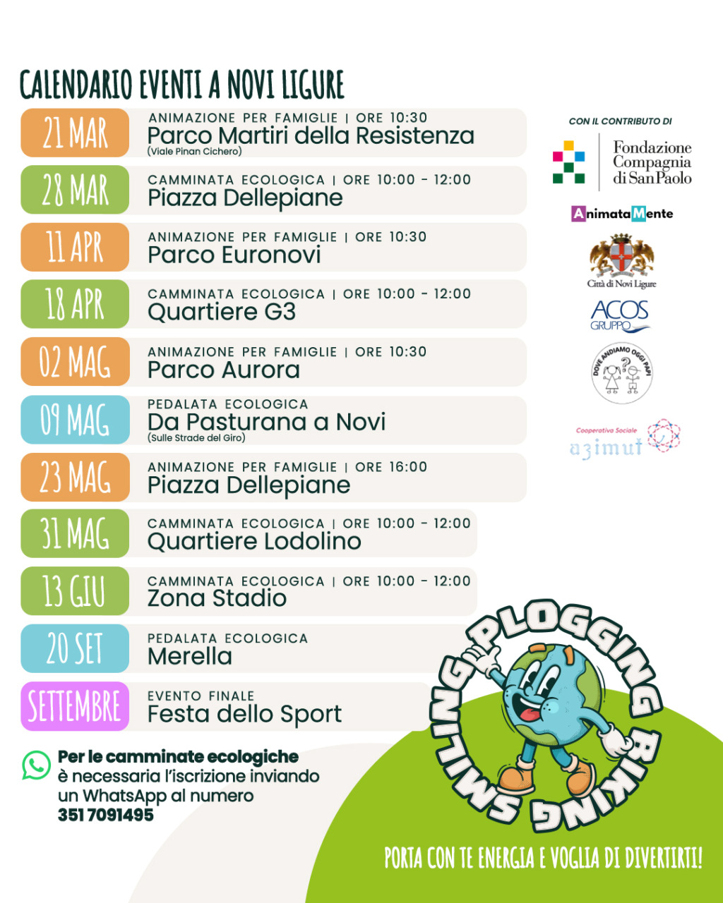 “Plogging, Biking & Smiling”: a Novi Ligure due sabati tra gioco e cura dell’ambiente