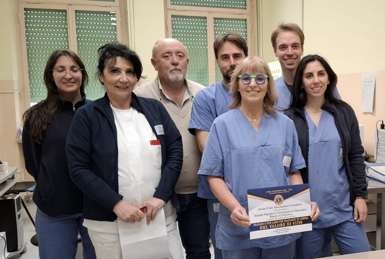 Donazione del Lions Club Cittadella: nuova tecnologia per i trapianti di cornea ad Alessandria