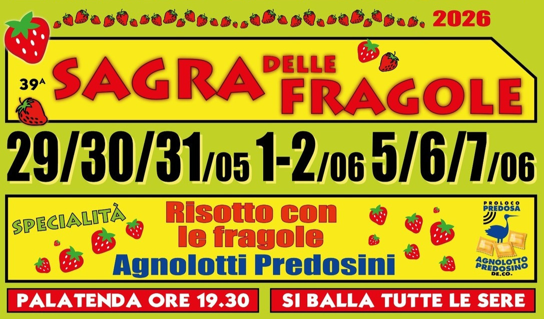A Predosa torna la Sagra delle Fragole con due appuntamenti imperdibili