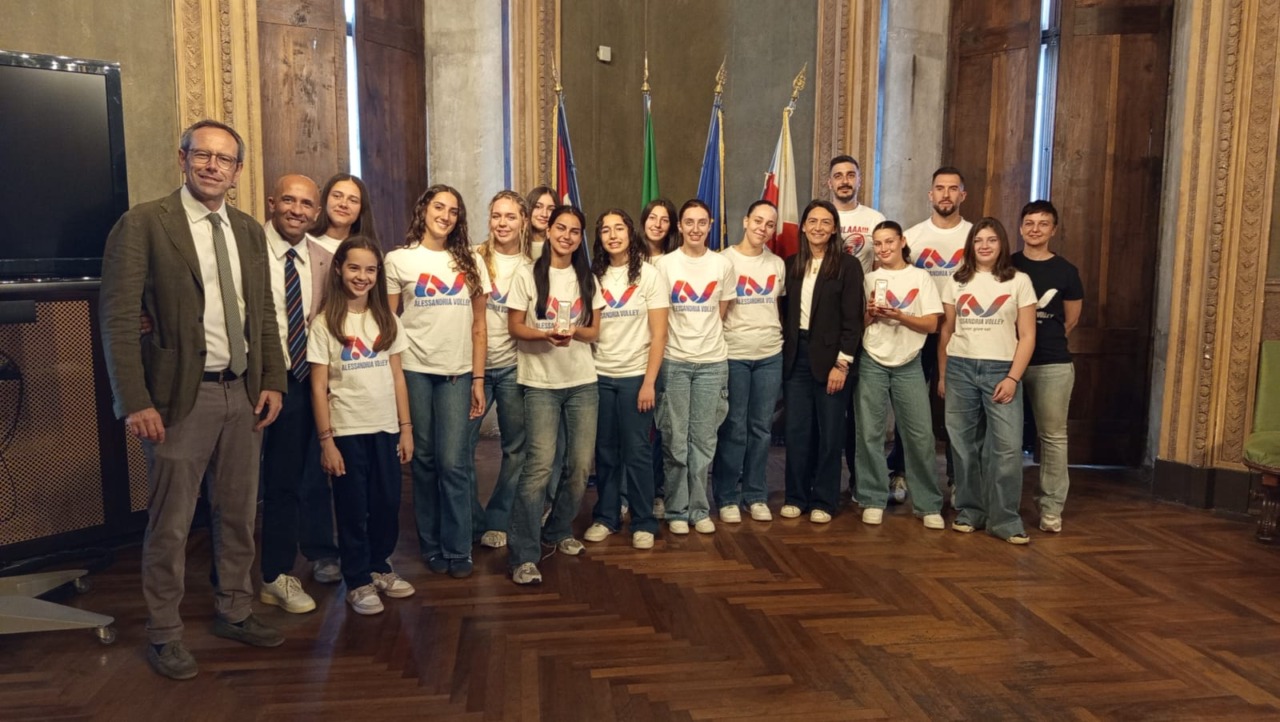 L’Alessandria Volley premiata in Comune per la promozione in A3 e i 10 anni di attività