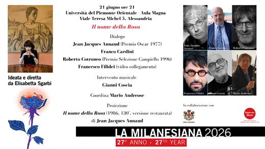  La Milanesiana fa tappa ad Alessandria con una serata dedicata ad Umberto Eco