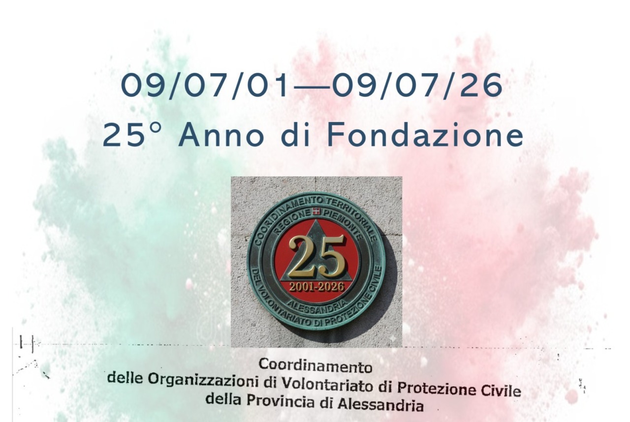 25 anni del Coordinamento territoriale di Protezione civile di Alessandria, Morchio: ” Il valore del tempo donato”
