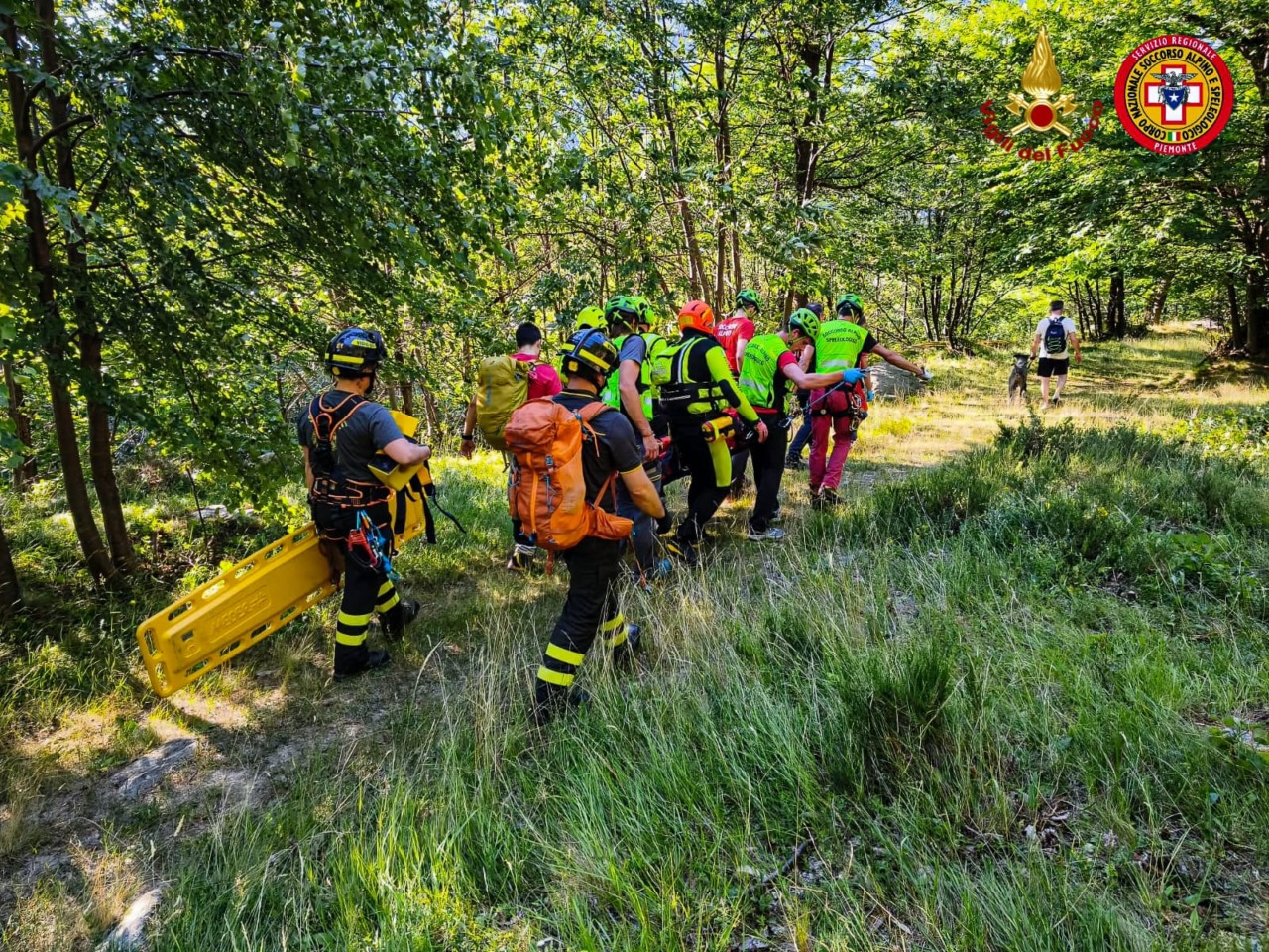 Escursionista precipita in un vallone nel Torinese: salvata dai soccorritori