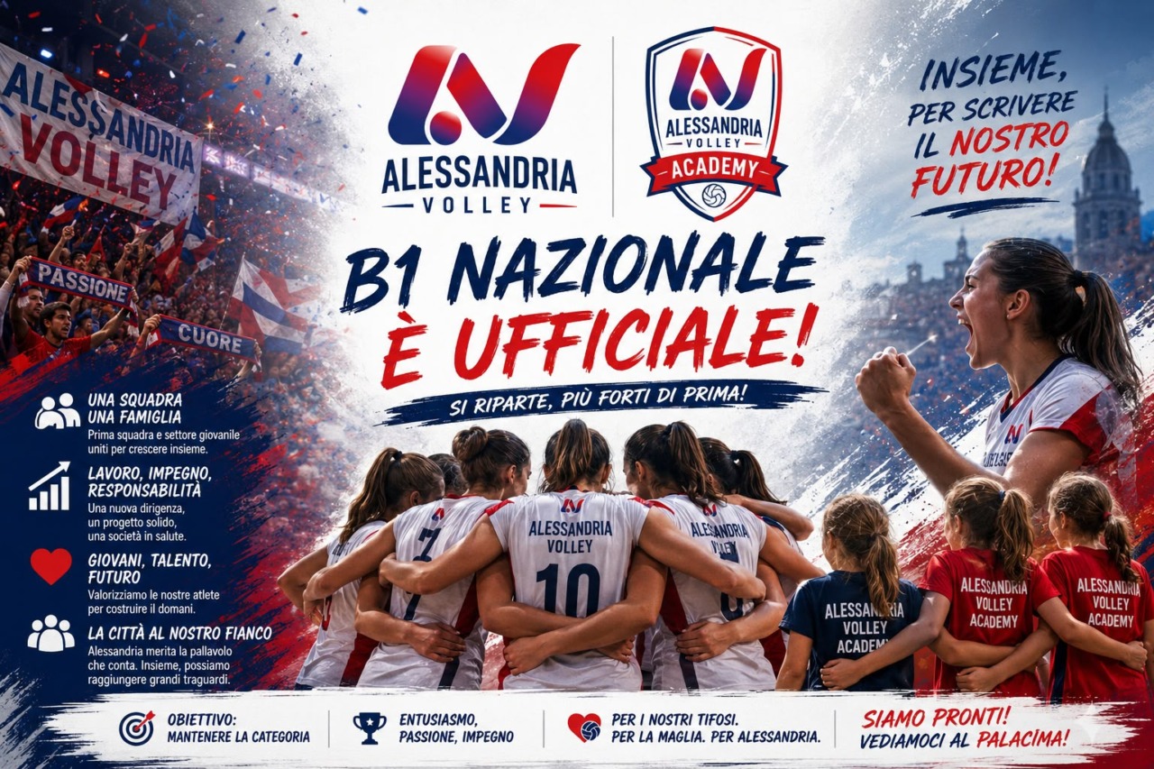 L’Alessandria Volley riparte dalla Serie B1: la Fipav accoglie la richiesta