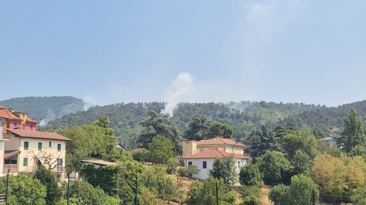 In corso la bonifica dell’incendio che ha distrutto la pineta a Mornese