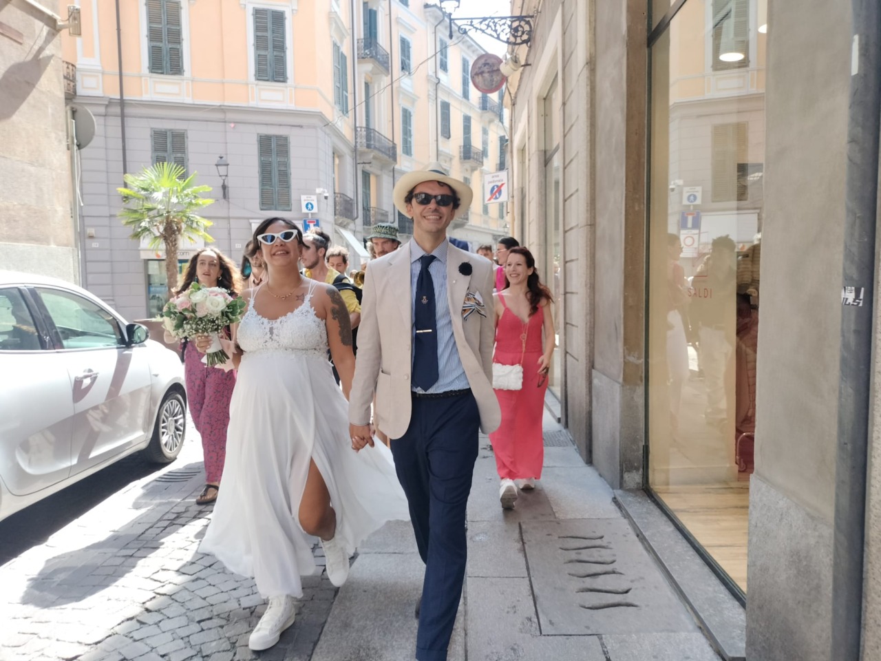 Alessandria in festa per il matrimonio di Federica e Beniamino